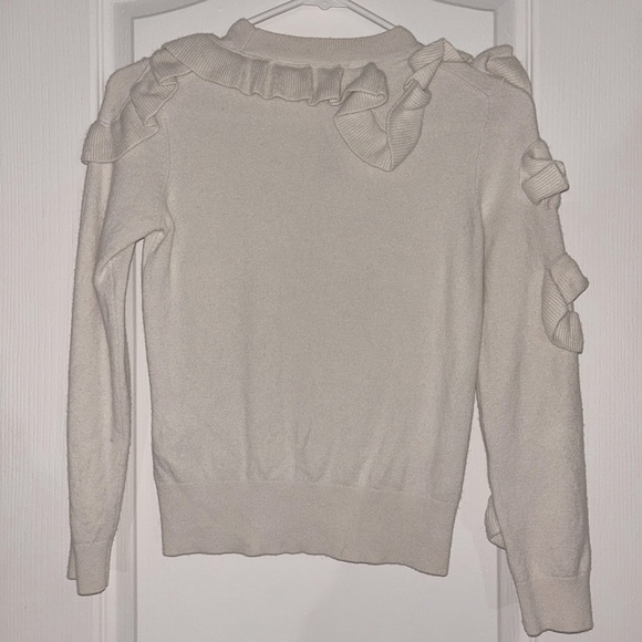 Ted Baker 🎀 | Pallege Frill Sleeve and Shoulder Jumper - Ivory - Picture 11 of 12